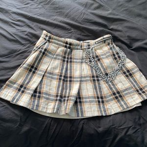 Tan black and white skirt